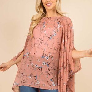 g accessories pink floral poncho Size OS